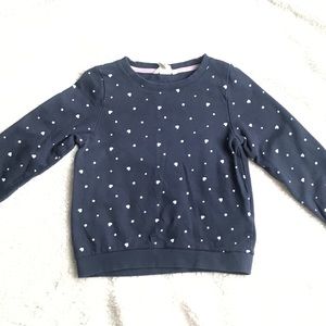 H&M Girls Navy Heart Polka Dot Sweatshirt